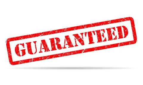 Guaranteed stamp shadow symbol, label sticker sign button, text banner vector Stock Illustration