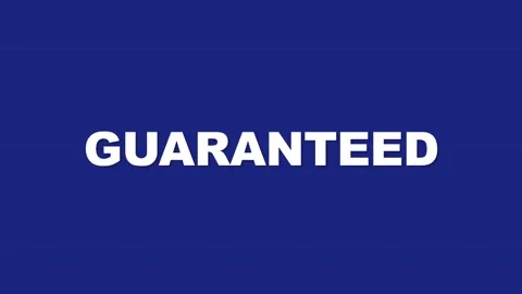 Guaranteed text on blue background. Stock Footage 337047173