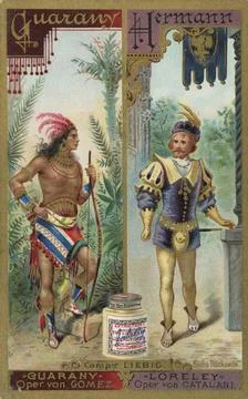 Guarany from the opera of the same name by Gomez and Hermann from the opera Stock Illustration