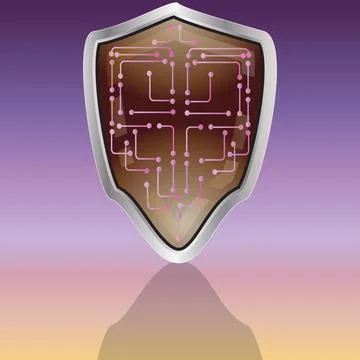 Guard and Protection Shield with Reflection and Shadow Stock Illustration