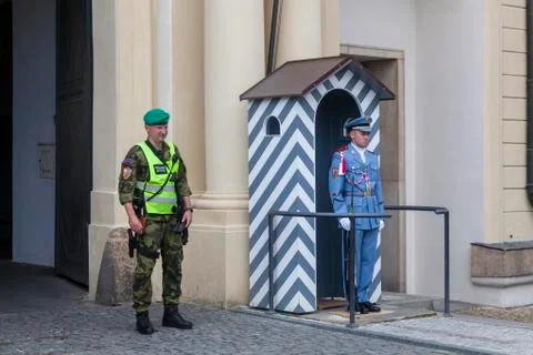 A guard and a solder Stock Photos