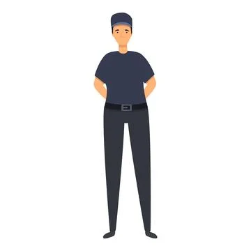 Guard character icon cartoon vector. Security man Stock Illustration