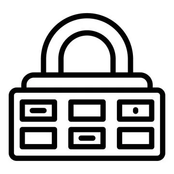 Guard cipher icon, outline style 스톡 일러스트