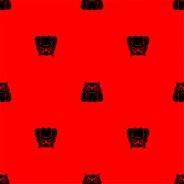 Guard dog pattern seamless. Angry bulldog head background. vector texture Stock Illustration