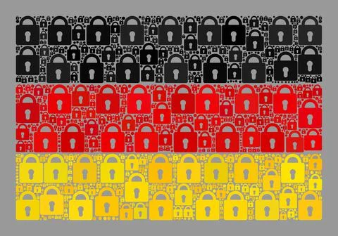 Guard Germany Flag - Collage with Locks Stock Illustration