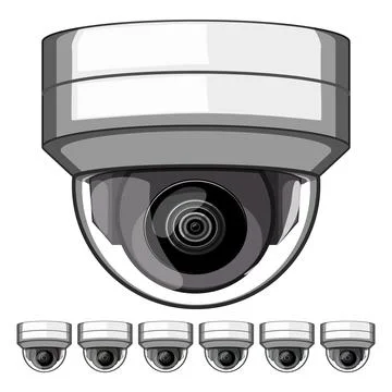 Guard ip camera cartoon vector graphic Illustrazione stock