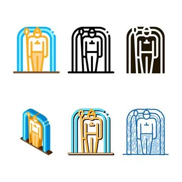 Guard man clean icon vector outline Illustrazione stock