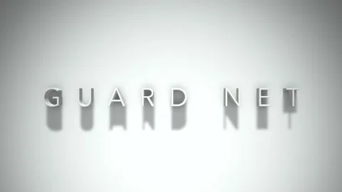 Guard net 3D title animation with shadows on a white background Stock Footage 297457872
