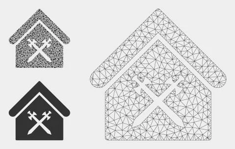Guard Office Vector Mesh Network Model and Triangle Mosaic Icon Stockillustratie
