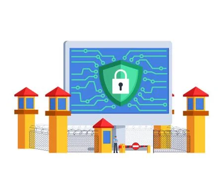 Guard Officer Of Internet Security Stock Illustration