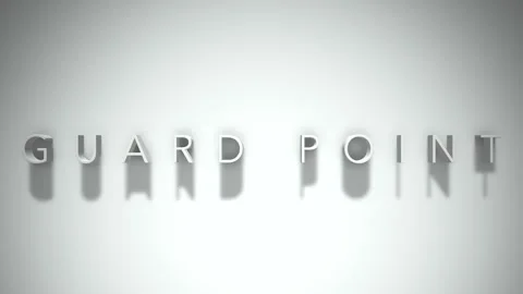 Guard point 3D title animation with shadows on a white background Stock Footage 297457870