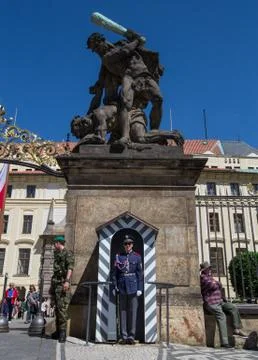 Guard of Prague Castle Stock Photos