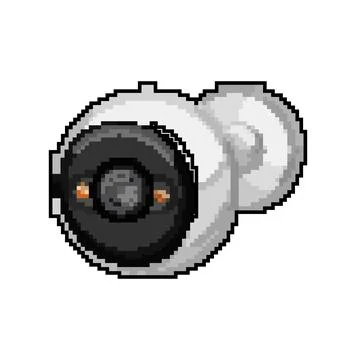 Guard security camera cctv game pixel art vector illustration 스톡 일러스트