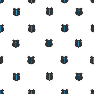 Guard Shield Flat Vector Seamless Pattern Illustrazione stock