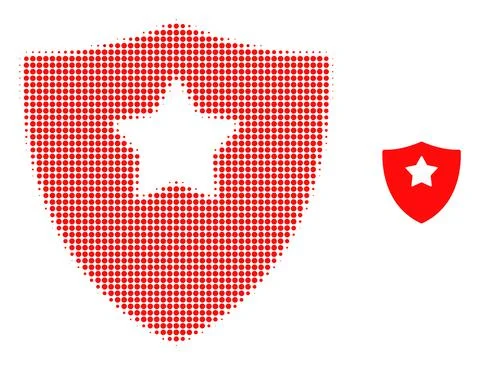 Guard Shield Halftone Dot Icon Stock Illustration