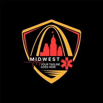 Guard shield Midwest Bridge Building medical doctor symbol trading health care Ilustración de archivo