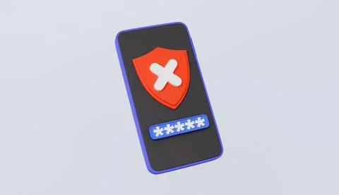 Guard shield protections with password security, cyber security concept Stock Illustration