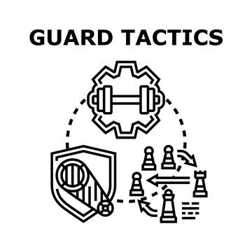 Guard tactics developing strategy and security planning Stock Illustration