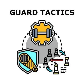 Guard tactics developing strategy and security planning Stock Illustration