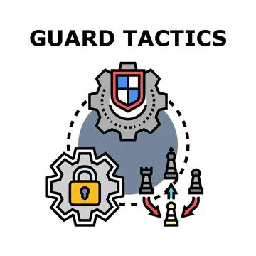 Guard tactics planning protecting digital security concept Stock Illustration