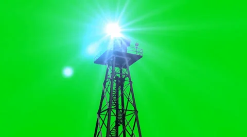Guard Tower of Alcatraz - separated on green screen 스톡 동영상 33795738