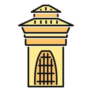 Guard tower building icon with surveillance window Ilustración de archivo