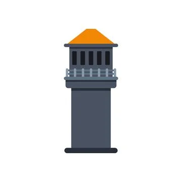 Guard tower providing security and surveillance icon Stock Illustration