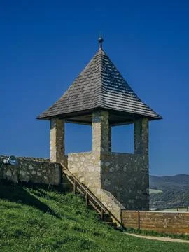 GUARD TOWER STRUCTURE AT TRENČÍN CASTLE – SLOVAKIA, 21 SEPTEMBER 2025 Stock Photos