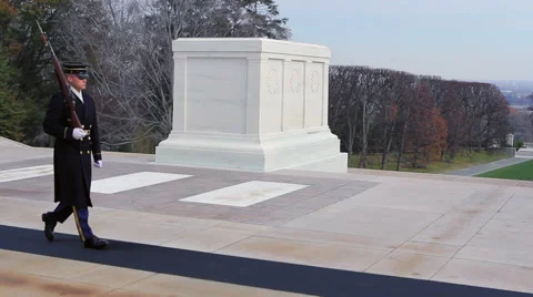 Guard Walking Past Tomb of The Unknown Soldier Vidéo 42522406