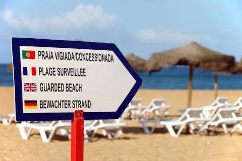 Guarded beach Stock Photos