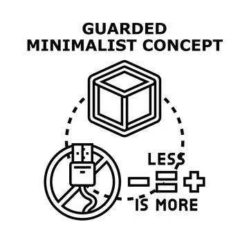 Guarded minimalist concept symbolizing restrictive digital simplicity Stock Illustration