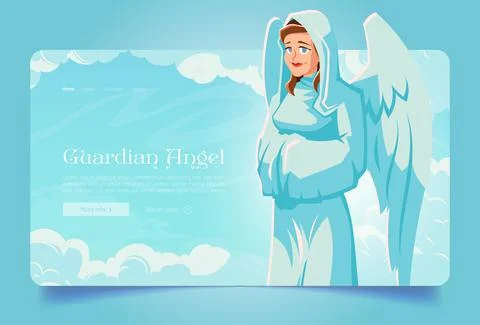 Guardian angel, saint archangel with wings Stock Illustration