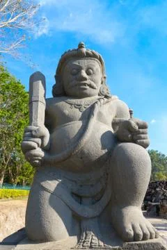 Guardian of candi sewu buddhist complex in java, indonesia Stock Photos