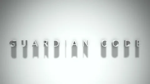 Guardian code 3D title animation white text on a white background Stock Footage 300618605