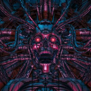 Guardian of the digital underworld Stock Illustration