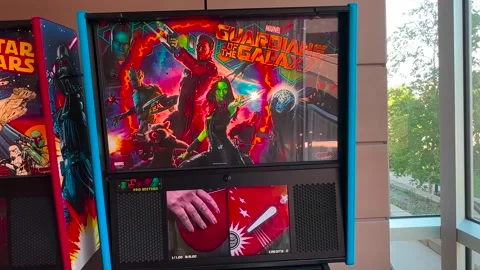Guardians of the Galaxy Pinball Machine - back glass - Iowa City, IA - 5/11/24 Stock Footage 275290838