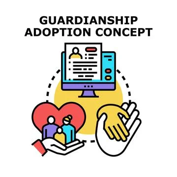Guardianship and adoption concept representing family care Stock Illustration