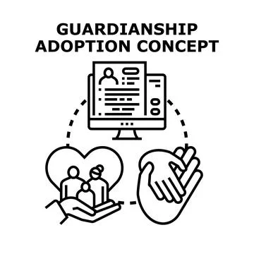 Guardianship and adoption concept representing family care Stock Illustration