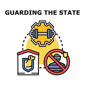 Guarding state security preventing crime and protection concept Stock Illustration