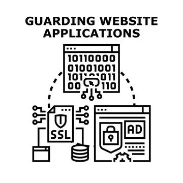 Guarding website applications security and data protection Stock-Illustration