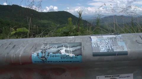 Guardrail to Mountain 2 Stock Footage 41667426