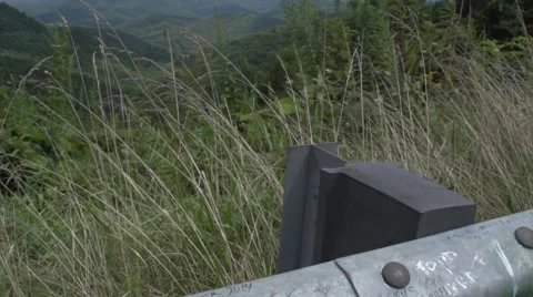 Guardrail to Mountain Stock Footage 41667427