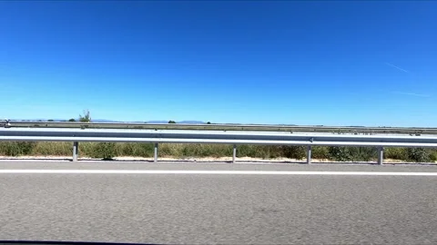 Guardrail from a moving vehicle Stock Footage 271063161
