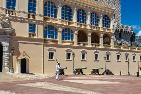 Guards in front of the Palace of Monaco Stock Photos