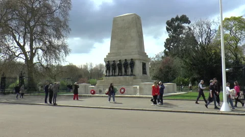 Guards Memorial of the Second World War in London Stock Footage 238745520