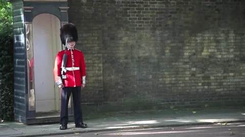 A Guardsman on sentry duty in London Stock Footage 47057751