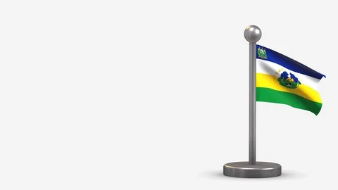Guarico 3D waving flag animation on tiny flagpole. Stock Footage 120793069