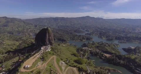 The Guatapé Peñol and the Slopes of the Small Hills Stock Footage 141081403