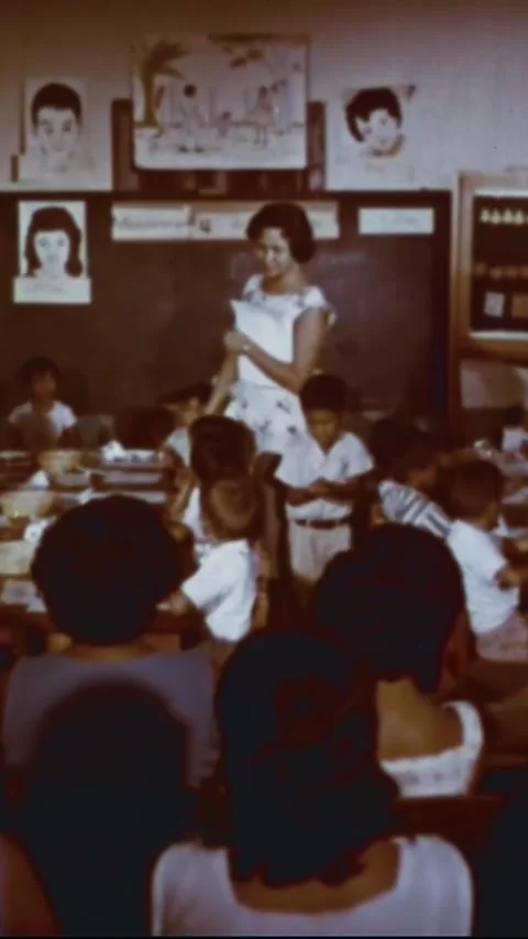 GUATEMALA - 1960s - Elementary school students study in class in Guatemala. Stock Footage 342270283