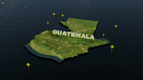 Guatemala 3D Map With Animation Stock Footage 306424090